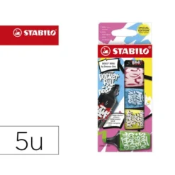 ROTULADOR STABILO BOSS MINI FLUORESCENTE BY SNOOZE ONE ESTUCHE DE 5 UNIDADES COLORES SURTIDOS