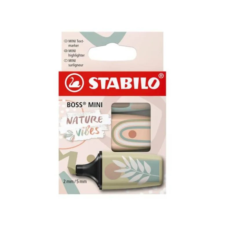 ROTULADOR STABILO BOSS MINI NATUREVIBES ESTUCHE DE 3 UNIDADES COLORES SURTIDOS