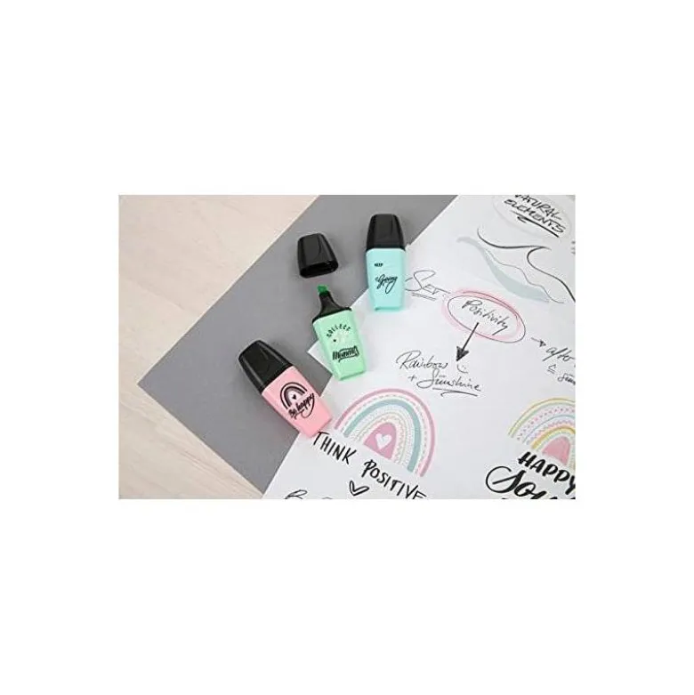 ROTULADOR STABILO BOSS MINI PASTEL LOVE ESTUCHE DE 3 UNIDADES FUCSIA HELADO/NARANJA PALIDO/GRIS