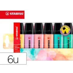 Rotulador Stabilo Boss Pastel Fluorescente estuche 6 unidades