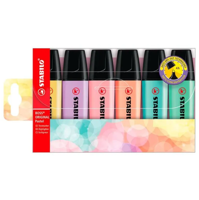 Rotulador Stabilo Boss Pastel Fluorescente estuche 6 unidades