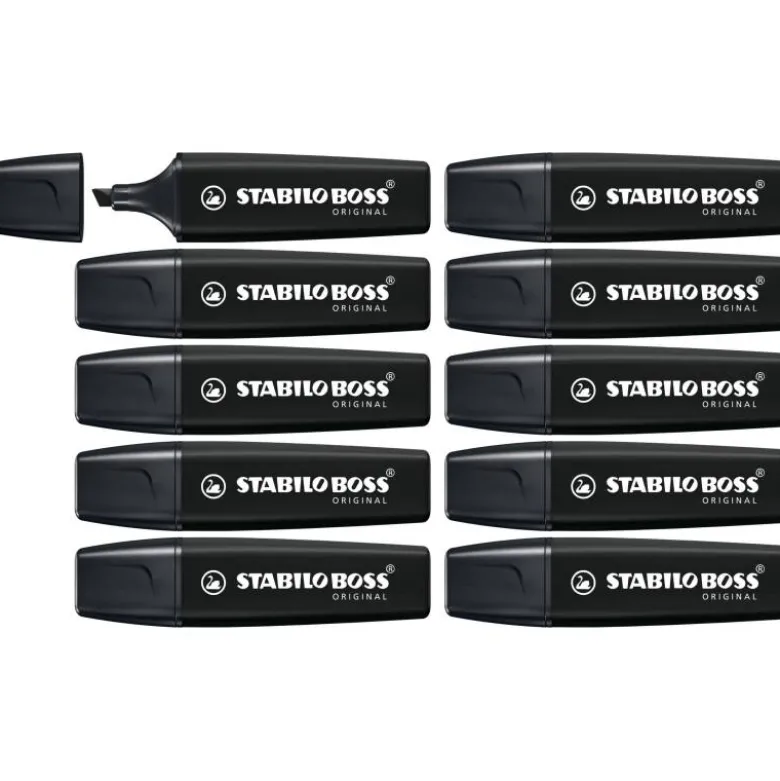 ROTULADOR STABILO BOSS PASTEL FLUORESCENTE NATURE COLORS NEGRO
