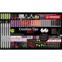 ROTULADOR STABILO CREATIVE TIPS ARTY LINE PASTEL 5 PUNTAS DIFERENTES ESTUCHE METALICO DE 30 UNIDADES