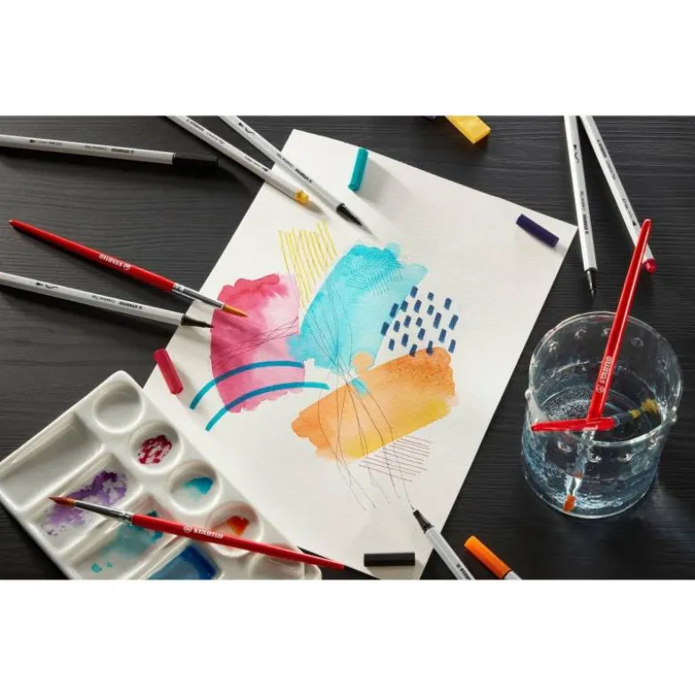 ROTULADOR STABILO CREATIVE TIPS ARTY LINE PASTEL 5 PUNTAS DIFERENTES ESTUCHE METALICO DE 30 UNIDADES