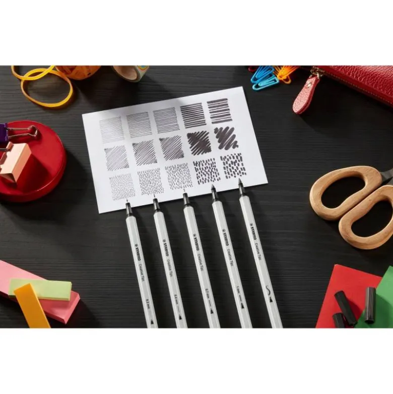 ROTULADOR STABILO CREATIVE TIPS ARTY LINE PASTEL 5 PUNTAS DIFERENTES ESTUCHE METALICO DE 30 UNIDADES