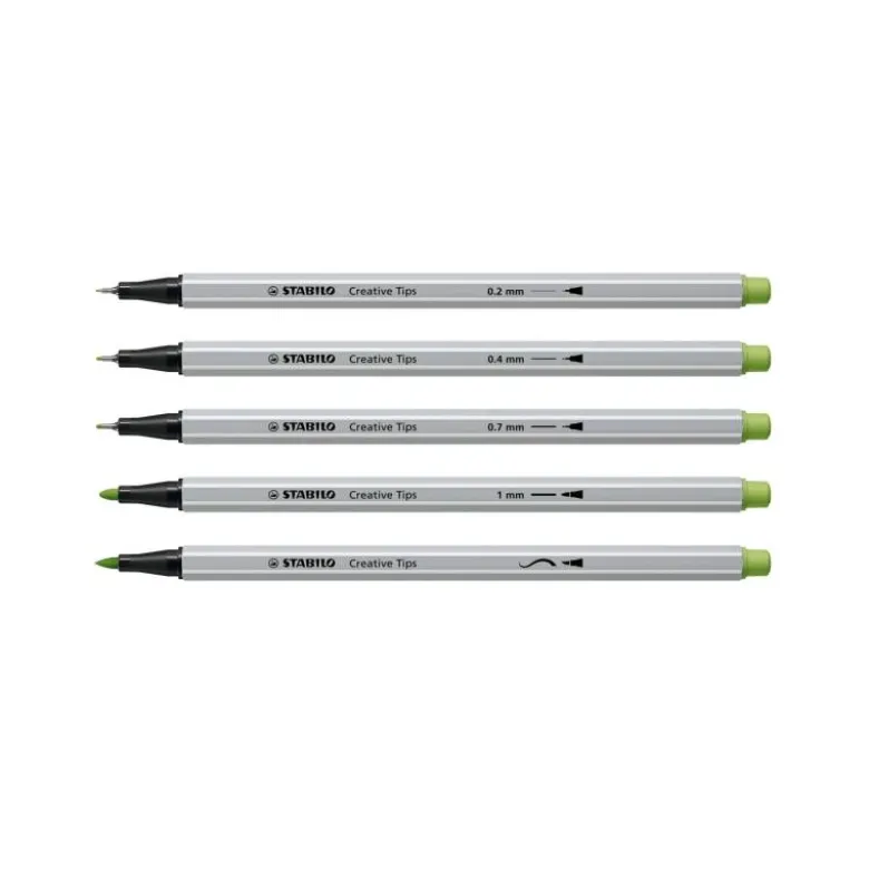 ROTULADOR STABILO CREATIVE TIPS ARTY LINE PASTEL 5 PUNTAS DIFERENTES ESTUCHE METALICO DE 30 UNIDADES