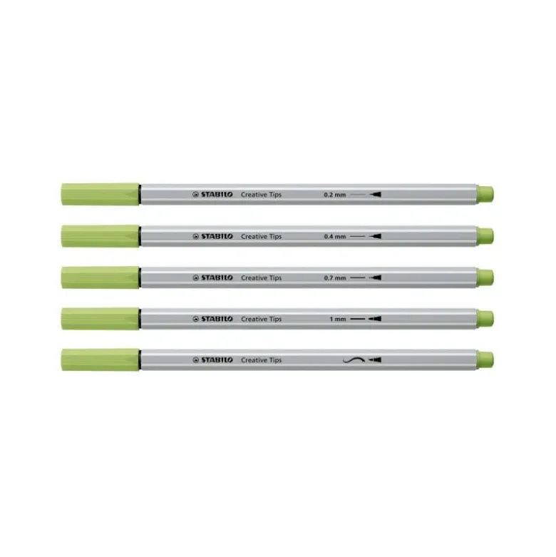 ROTULADOR STABILO CREATIVE TIPS ARTY LINE PASTEL 5 PUNTAS DIFERENTES ESTUCHE METALICO DE 30 UNIDADES