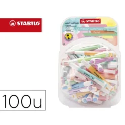ROTULADOR STABILO FLUORESCENTE FINO SWING COOL PASTEL BOMBONERA DE 100 UNIDADES COLORES SURTIDOS
