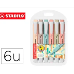 ROTULADOR STABILO FLUORESCENTE SWING COOL NATURE COLORS ESTUCHE DE 6 UNIDADES COLORES SURTIDOS