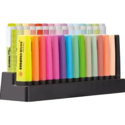 ROTULADOR STABILO FLUORESCENTE SET DE MESA 15 UNIDADES BOSS 70 + 15 UNIDADES SWING COOL COLORES SURTIDOS
