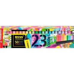 ROTULADOR STABILO 2/5 MM, 23 COLORES FLUORESCENTES SURTIDOS. BOSS.