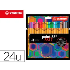 ROTULADOR STABILO POINT 88 PUNTA DE FIBRA ARTY LINE ESTUCHE CARTON DE 24 UNIDADES COLORES SURTIDOS
