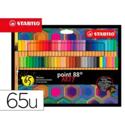 ROTULADOR STABILO POINT 88 PUNTA DE FIBRA ARTY LINE ESTUCHE CARTON DE 65 UNIDADES COLORES SURTIDOS