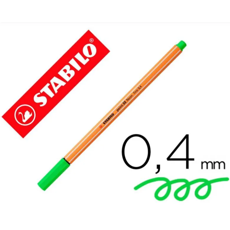 Rotulador Stabilo point 88/033 verde neon