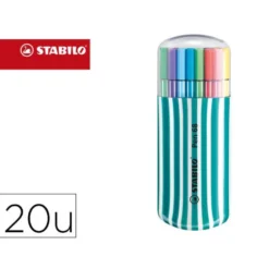 ROTULADOR STABILO PUNTA DE FIBRA PEN 68 ZEBRUI TURQUESA ESTUCHE DE 20 UNIDADES COLORES SURTIDOS