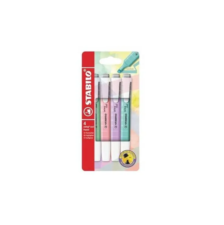 Rotulador Stabilo Swing Cool Pastel Fluorescente 4 unidades