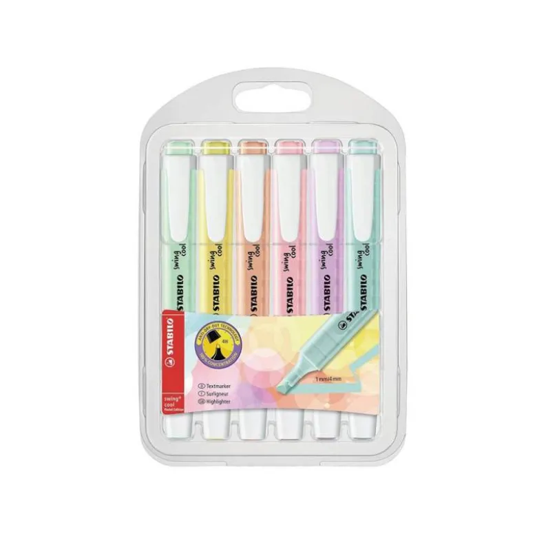 Rotulador Stabilo Swing Cool Pastel Fluorescente Estuche 6 unidades