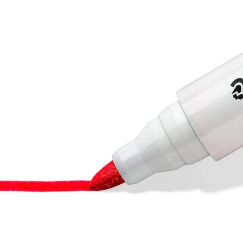 ROTULADOR STAEDTLER LUMOCOLOR 351 PARA PIZARRA BLANCA PUNTA REDONDA 2 MM RECARGABLE COLOR ROJO