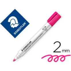 ROTULADOR STAEDTLER LUMOCOLOR 351 PARA PIZARRA BLANCA PUNTA REDONDA 2 MM RECARGABLE COLOR ROSA