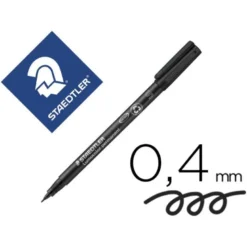 ROTULADOR STAEDTLER LUMOCOLOR RETROPROYECCION PUNTA DE FIBRAPERMANENTE 313-9 NEGRO PUNTA SUPER FINA REDONDA 0.4 MM