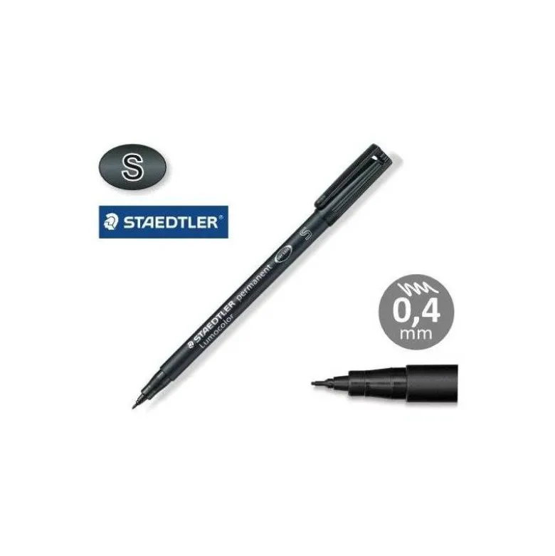 ROTULADOR STAEDTLER LUMOCOLOR RETROPROYECCION PUNTA DE FIBRAPERMANENTE 313-9 NEGRO PUNTA SUPER FINA REDONDA 0.4 MM