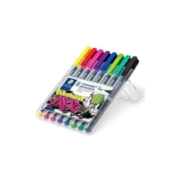 ROTULADOR STAEDTLER LUMOCOLOR PERMANENTE ART ESTUCHE DE 8 UNIDADES COLORES SURTIDOS