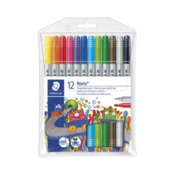 Rotulador Staedtler Noris Club doble punta media y gruesa lavable caja 12