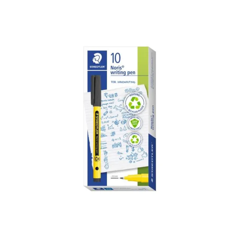 ROTULADOR STAEDTLER NORIS WRITING PEN 307 TINTA BASE DE AGUA PUNTA FINA TRAZO 0,6 MM NEGRO