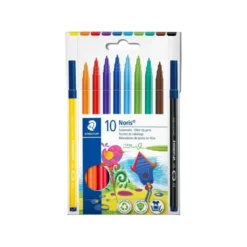 Rotulador Staedtler Slim Noris Club punta fina caja 10 rotuladores lavables