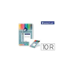 Rotulador Staedtler Triplus Fineliner surtido pack 10 punta fina lavable triangular
