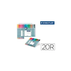 Rotulador Staedtler Triplus Fineliner surtido pack 20 punta fina lavable triangular