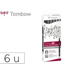 ROTULADOR TOMBOW DUAL BRUSH DOBLE PUNTA PINCEL GAMA DE GRISES ESTUCHE DE 6 UNIDADES