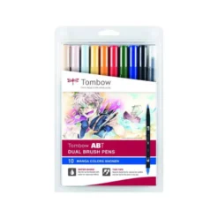 ROTULADOR TOMBOW DUAL BRUSH DOBLE PUNTA PINCEL MANGA SHONEN ESTUCHE DE 10 UNIDADES COLORES SURTIDOS