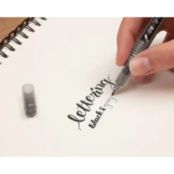 ROTULADOR TOMBOW FUDENOSUKE TINTA BASE DE AGUA DOBLE PUNTA BLANDA COLOR GRIS/NEGRO