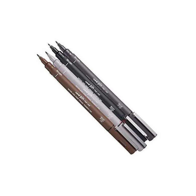 ROTULADOR UNIBALL PIN BR-200 PUNTA DE PINCEL FINO GRIS CLARO