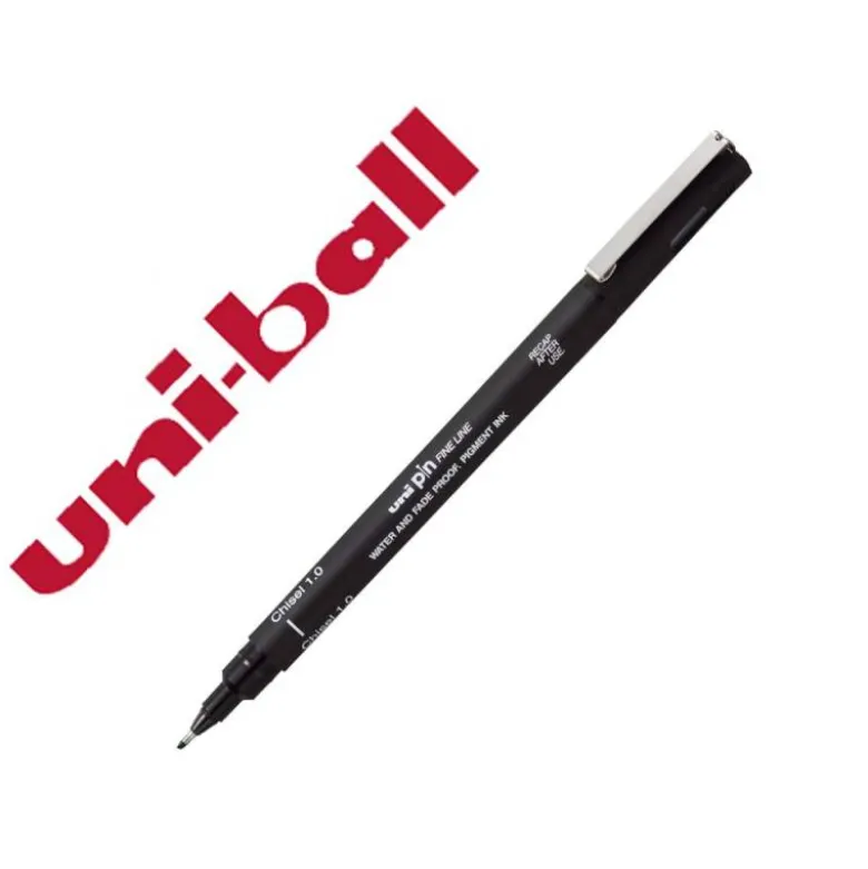 ROTULADOR UNIBALL PIN CALIBRADO PUNTA BISELADA 1 MM COLOR NEGRO