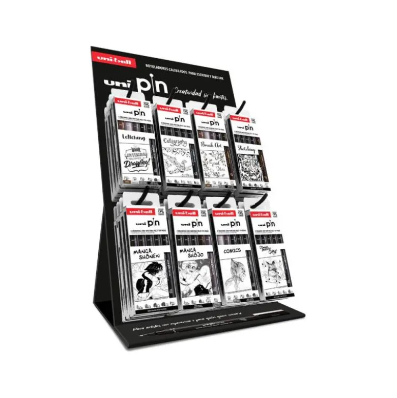 ROTULADOR UNIBALL PIN EXPOSITOR DE 32 BLISTER SURTIDOS