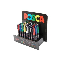 ROTULADOR UNI-BALL POSCA PC3M PINTURA BASE AL AGUA 0,9-1,3 MM EXPOSITOR 36 UNIDADES COLORES SURTIDOS