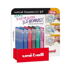 ROTULADOR UNI-BALL ROLLER UF-222 TINTA GEL BORRABLE 0,7 MM EXPOSITOR DE 36 UNIDADES COLORES SURTIDOS