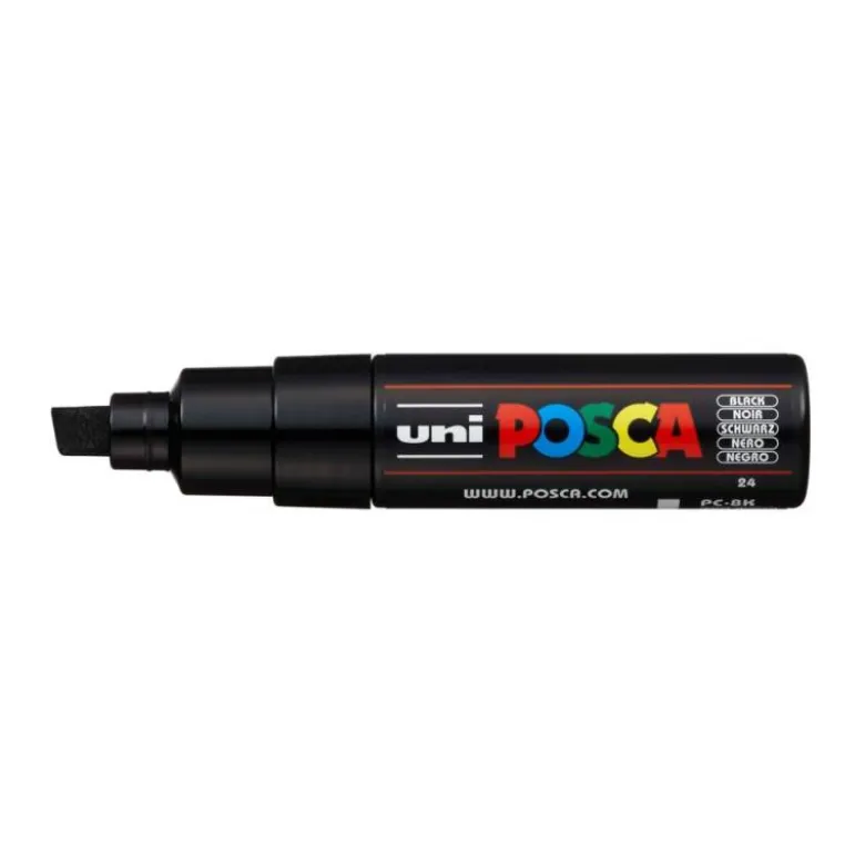 ROTULADOR UNI POSCA PC-8K MARCADOR DE PINTURA PUNTA BISELADA 8 MM NEGRO