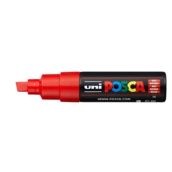 ROTULADOR UNI POSCA PC-8K MARCADOR DE PINTURA PUNTA BISELADA 8 MM ROJO