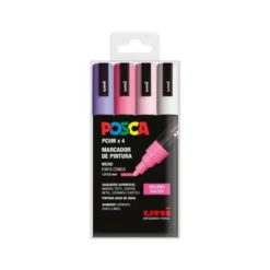 ROTULADOR UNI POSCA PC-5M/4C ESTUCHE DE 4 UNIDADES COLORES DULCES SURTIDOS