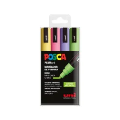 ROTULADOR UNI POSCA PC-5M/4C ESTUCHE DE 4 UNIDADES COLORES BRILLANTES SURTIDOS
