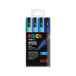 ROTULADOR UNI POSCA PC-5M/4C ESTUCHE DE 4 UNIDADES COLORES AZULES SURTIDOS