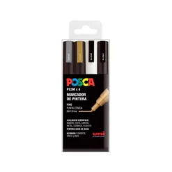 ROTULADOR UNI POSCA PC-3M/4C MARCADOR DE PINTURA PUNTA CONICA 0,9-1,3 MM GSWB ESTUCHE DE 4 UNIDADES