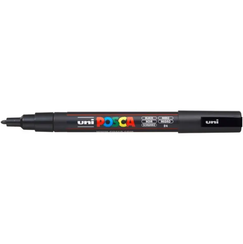 ROTULADOR UNI POSCA PC-3M MARCADOR DE PINTURA PUNTA CONICA 0,9-1,3 MM NEGRO