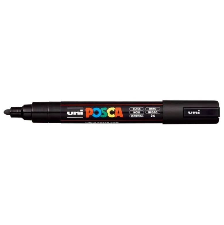 ROTULADOR UNI POSCA PC-5M MARCADOR DE PINTURA PUNTA CONICA 1,8-2,5 MM NEGRO