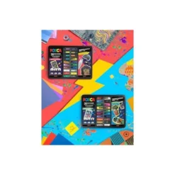 ROTULADOR UNI POSCA POP COLOURS MARCADOR DE PINTURA PUNTA CONICA MALETIN METALICO DE 20 UNIDADES COLORES
