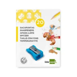 SACAPUNTAS LIDERPAPEL METALICO CUÑA 1 USO COLOR AZUL