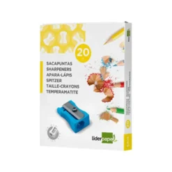 SACAPUNTAS LIDERPAPEL METALICO CUÑA 1 USO COLOR AZUL